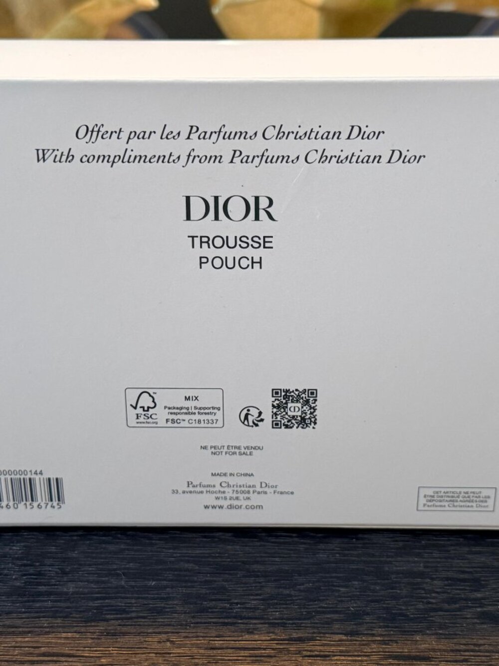 Christian Dior Black Velour Sequin Cosmetic Bag with Gold Accents GWP New In BOX - Picture 5 of 5